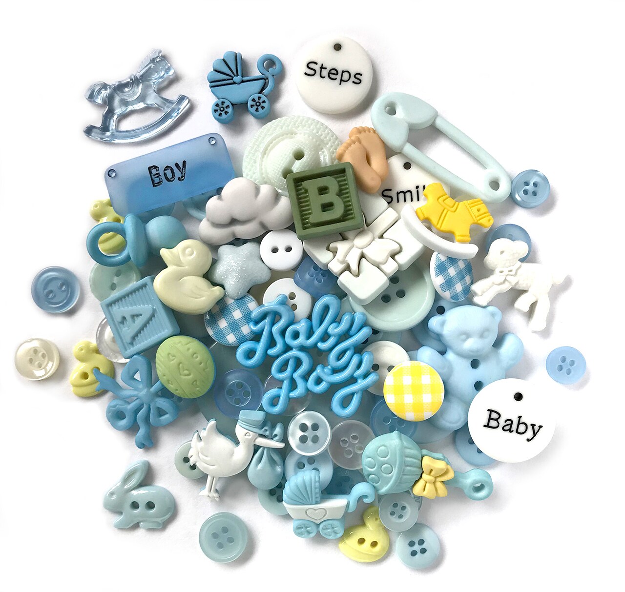 Buttons Galore and More 50+ Novelty Buttons for Sewing & Craft – Baby Boy Theme Buttons